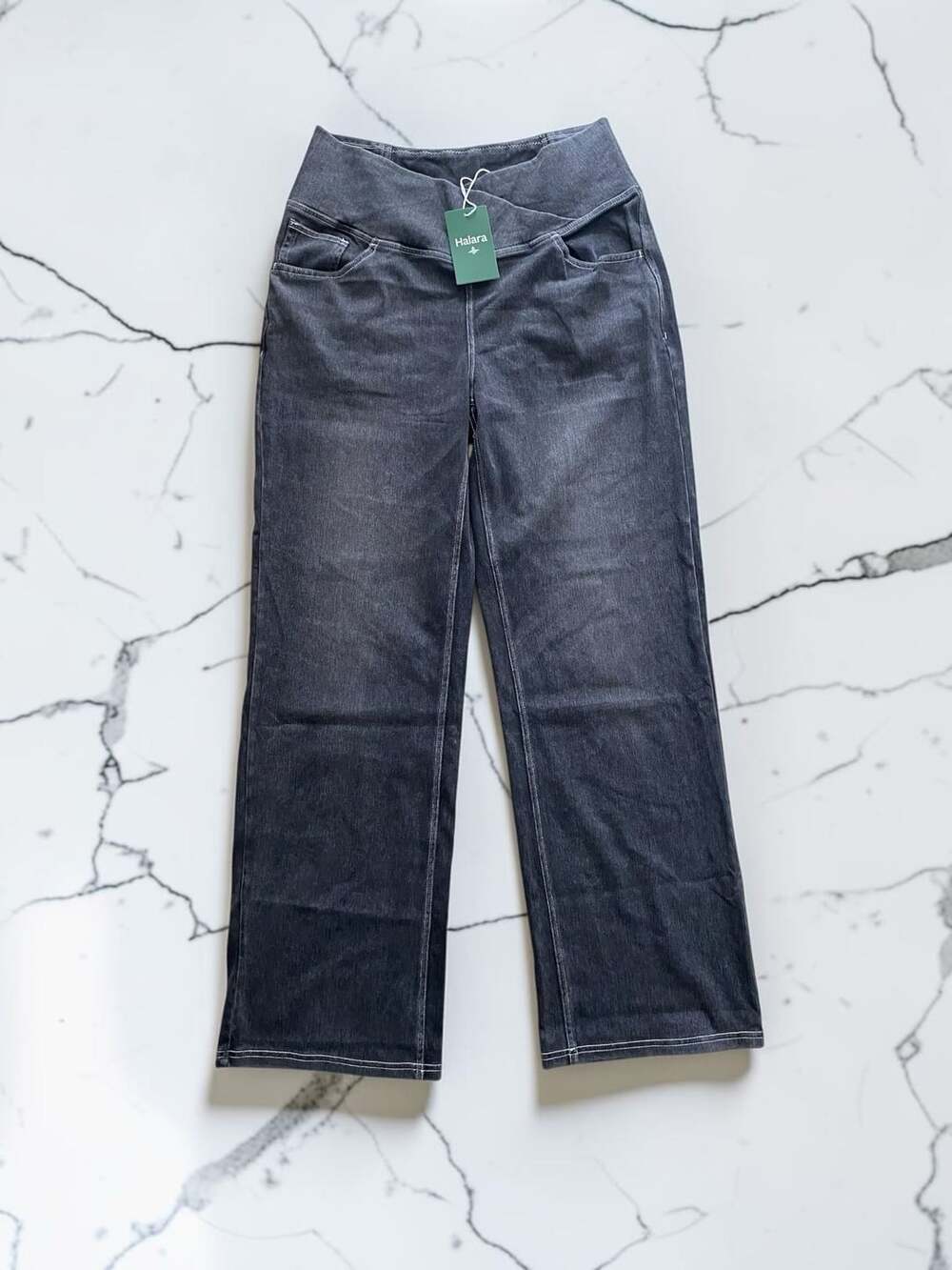 NWT Halara Flex Crossover High Waisted Tummy Control Casual Straight Leg Jeans